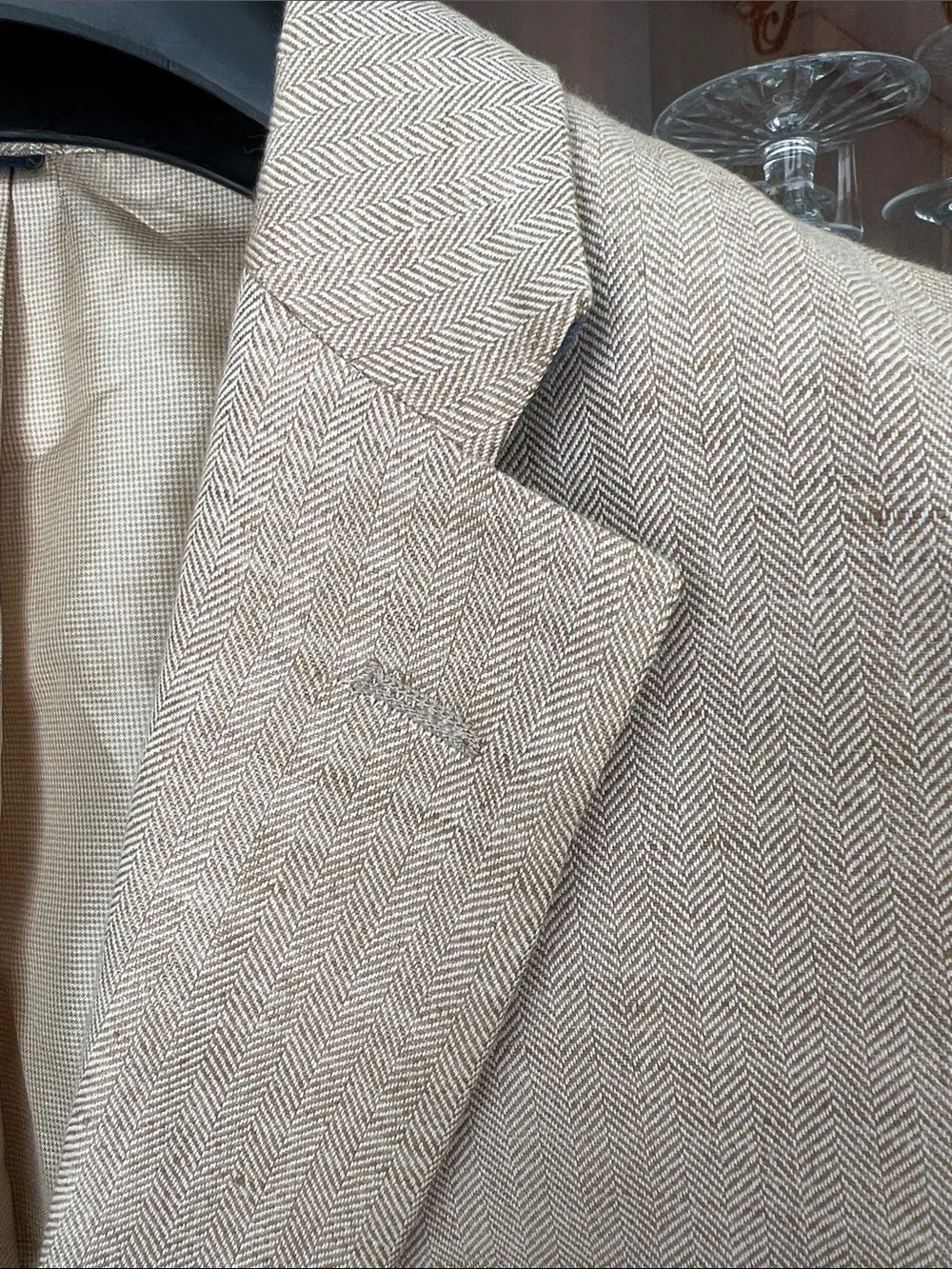 Jos A. Banks Beige Linen & Cotton blazer